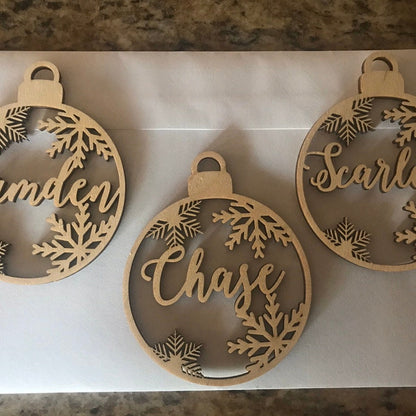 Personalized Christmas Ornaments personalized Custom bauble laser cut names CHRISTMAS gift