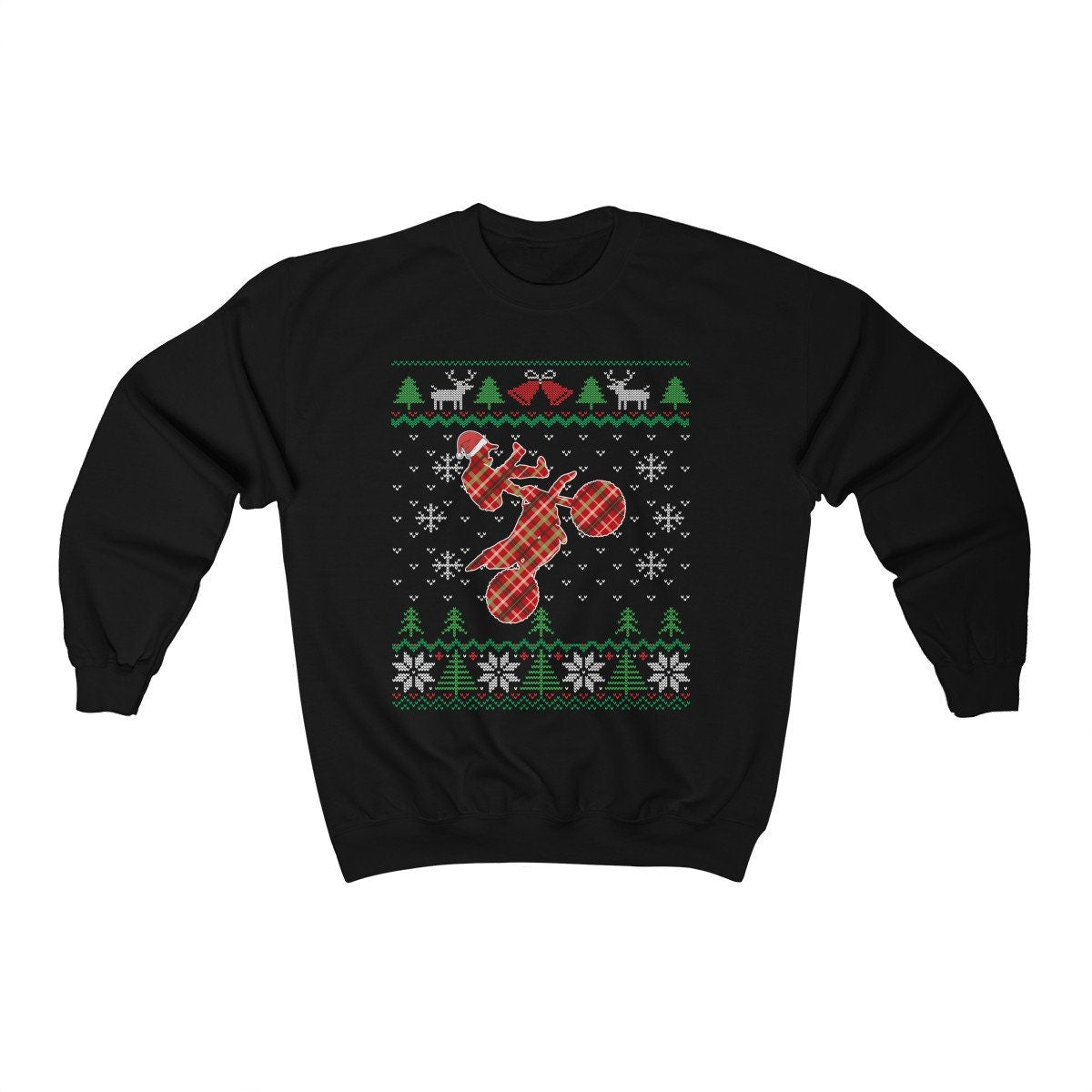 Motocross Rider Santa Claus Ugly Christmas Sweatshirt, Dirtbike Riding Shirt, Dirt Bike Lover Gift, Motocross Unisex Sweatshirt