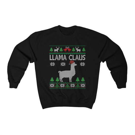 Llama Claus | Llama Ugly Christmas Sweatshirt | Llama Lover Gift | Christmas Llama Farmer & Owner Shirt