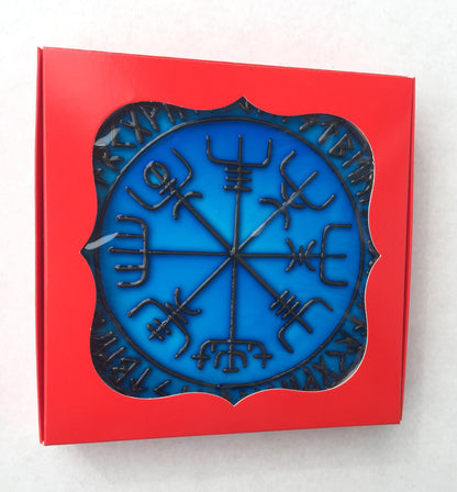 Vegvisir Viking Compass Runes Shield Gifts Wall art decor Suncatcher for window