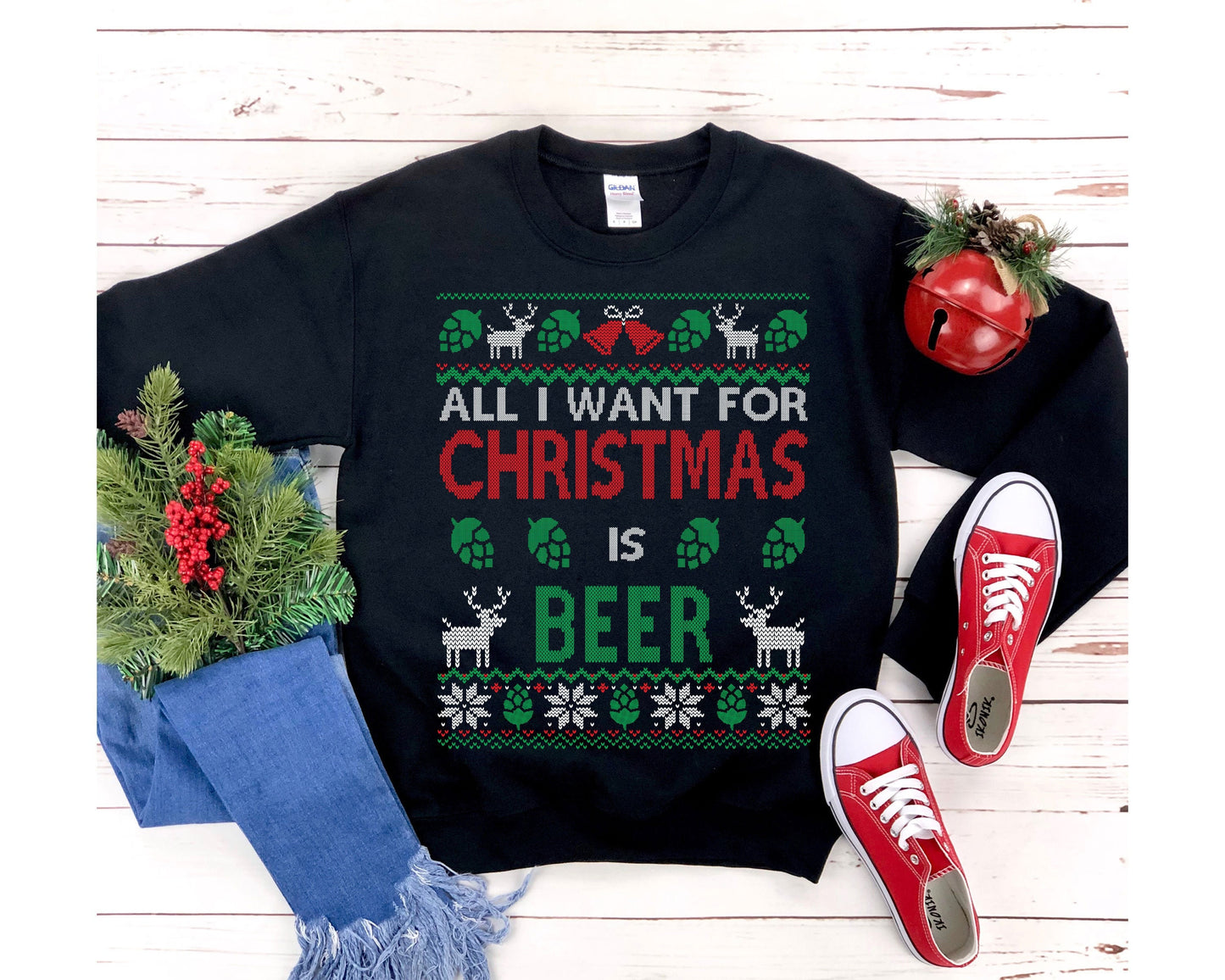 Funny Ugly Christmas For Man Beer Lover Gift Craft Beer Shirt Home Brewer Shirt Unisex Heavy Blend Crewneck Sweatshirt