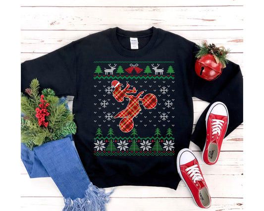 Motocross Rider Santa Claus Ugly Christmas Sweatshirt, Dirtbike Riding Shirt, Dirt Bike Lover Gift, Motocross Unisex Sweatshirt