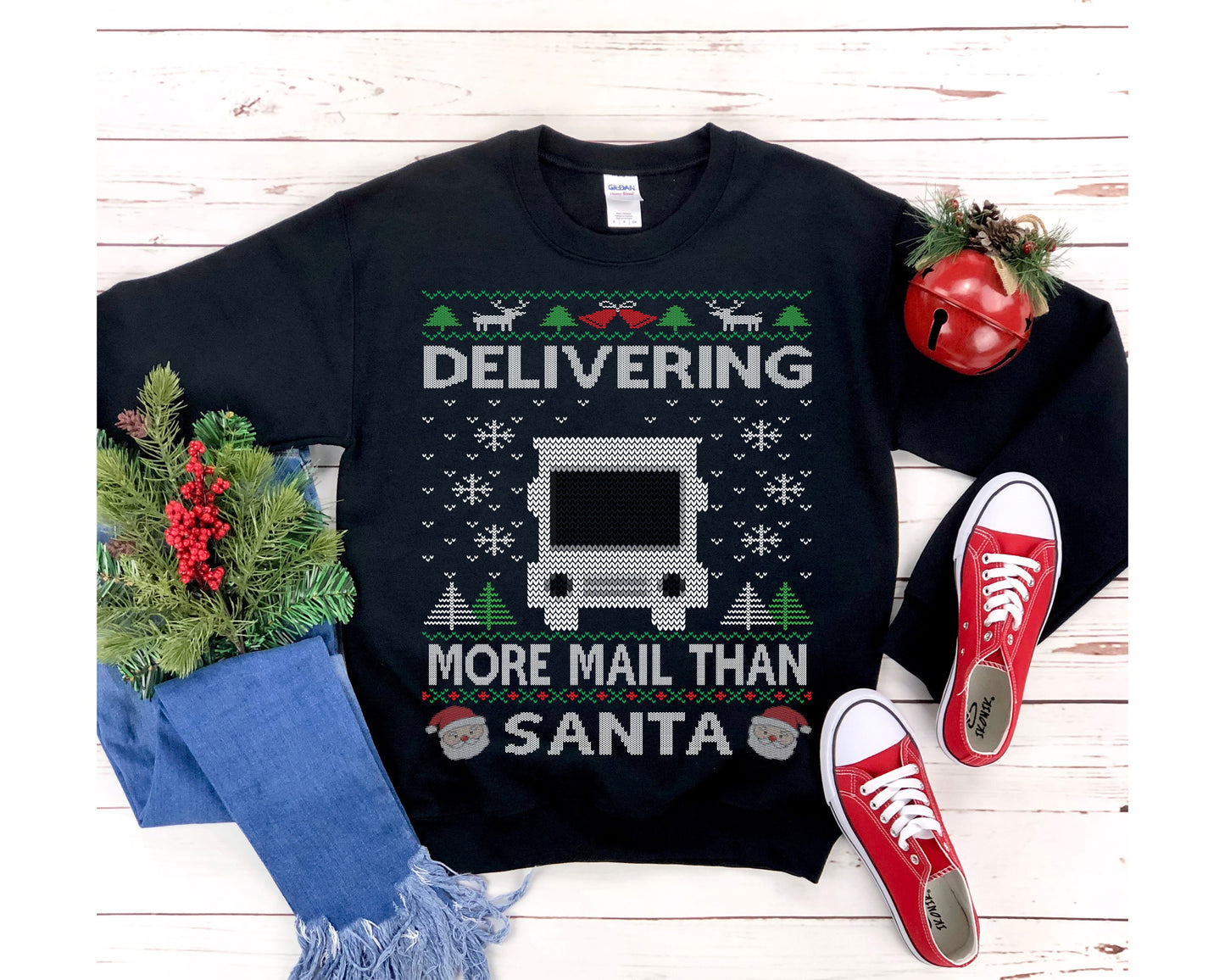 Funny Ugly Christmas For Postal Worker Mailman Shirt Delivery Man Gift Delievery Women Shirt Postman Unisex Heavy Blen