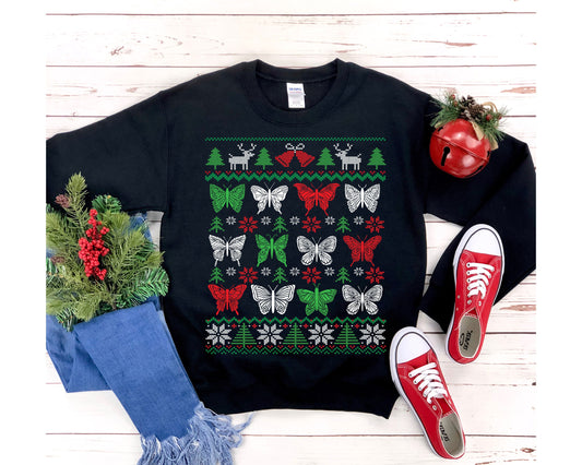 Butterfly Ugly Christmas Sweatshirt | Amateur Entomologist Shirt | Butterfly Lover Gift | Butterfly Girl | Insect Collector