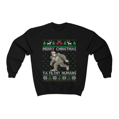 Bigfoot Santa Ugly Christmas Sweatshirt, Merry Christmas Sasquatch Face Mask Shirt, Bigfoot Enthusiast Gift, Paranormal Lover Clothes Unisex