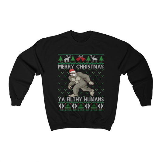 Bigfoot Santa Ugly Christmas Sweatshirt, Merry Christmas Sasquatch Face Mask Shirt, Bigfoot Enthusiast Gift, Paranormal Lover Clothes Unisex