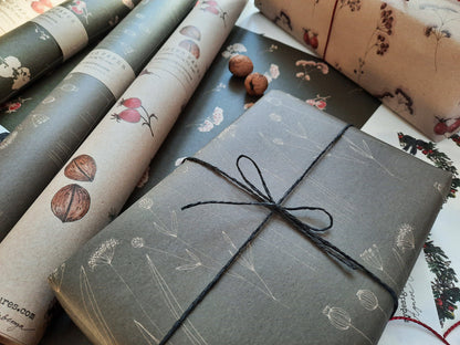 Graphical Wrapping paper,Gift Wrap, Rustic Wrapping, Floral Gift Warp, Wrapping paper, gift paper, floral wrapping paper, recycled wrapping