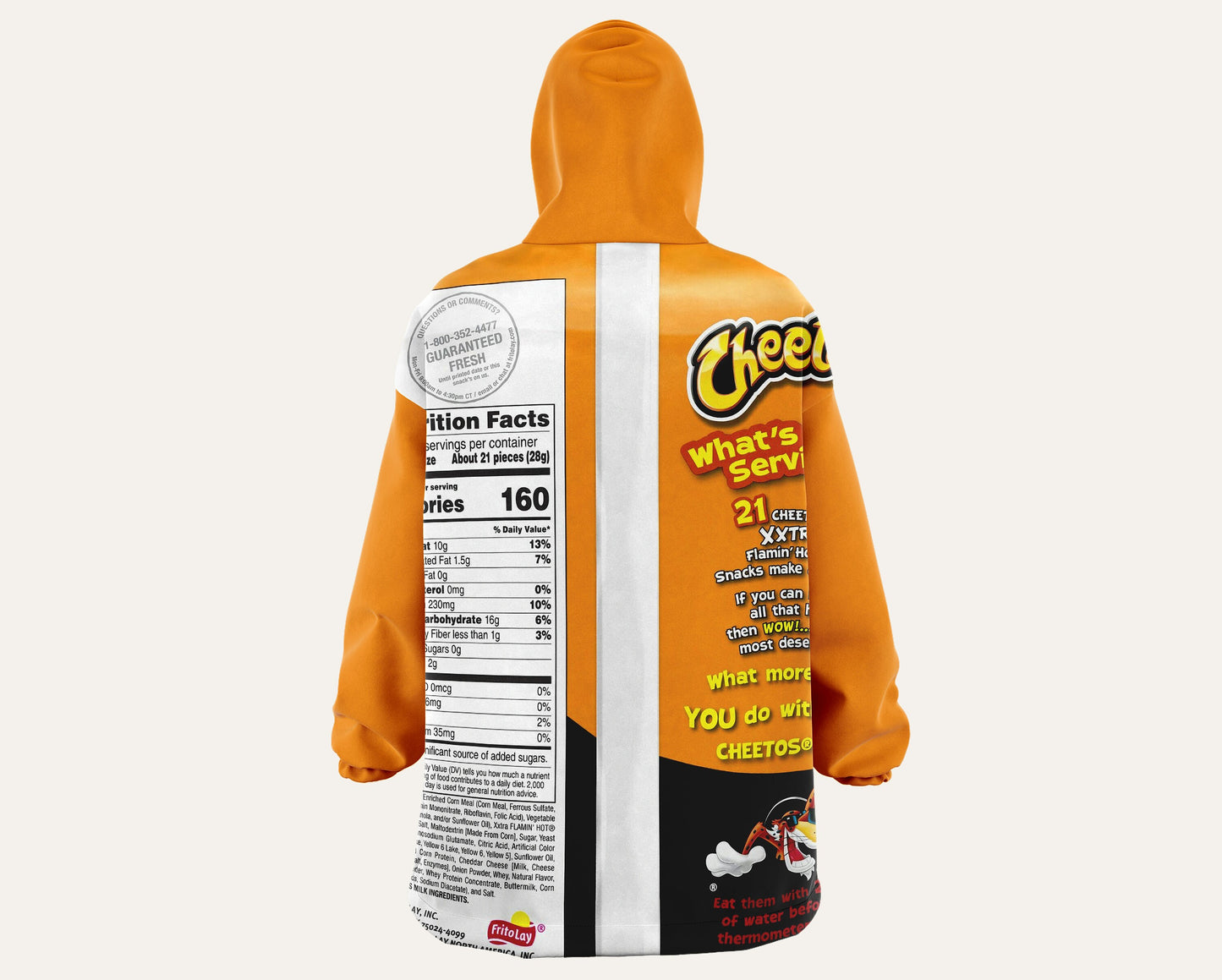 OVERSIZED BLANKET HOODIE Cheetos Bag / Plush Sherpa Giant Hooded Sweatshirt / Warm, Cozy & Comfy Blanket Hoodie / Custom Blanket Hoodie