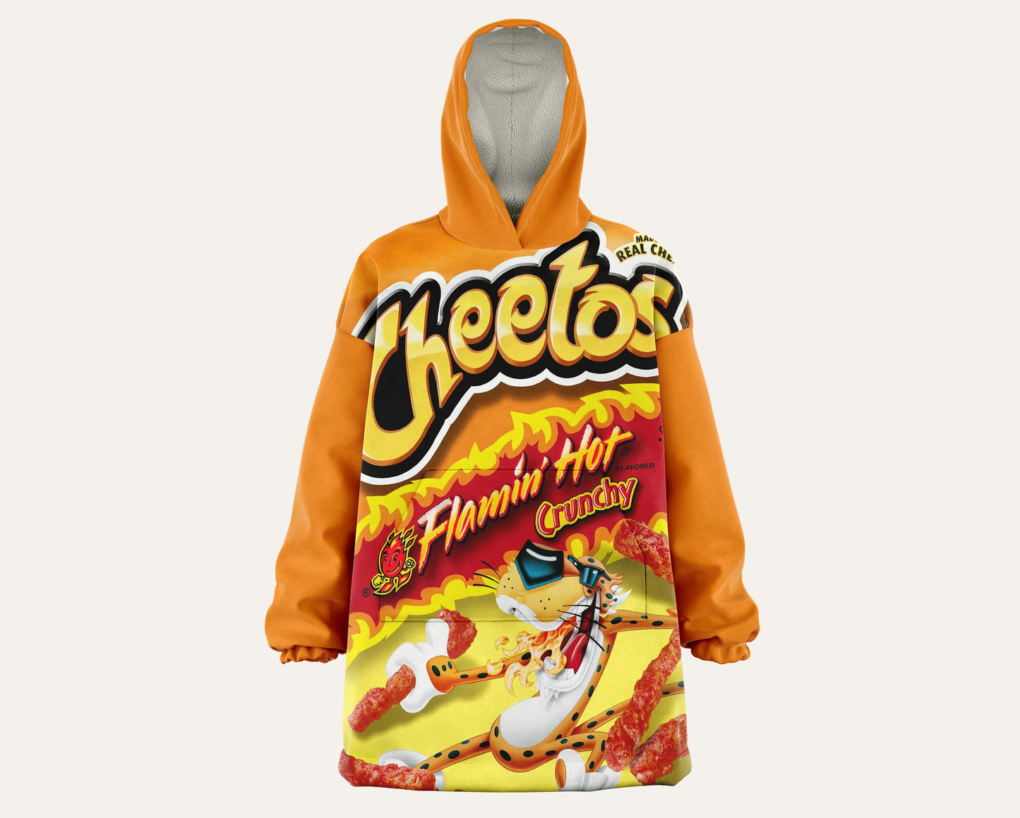 Hot Cheetos Oversized Blanket-Hoodie | Plush Fleece Giant Hoodie Blanket |  Flamin' Hot Wearable Blanket Gift | Free Express Shipping