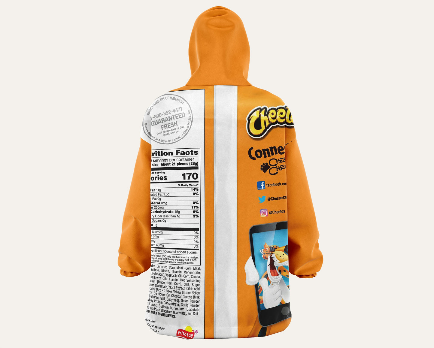 Oversized Blanket-Hoodie Novelty Hot Cheetos | Plush Fleece Giant Hoodie Blanket |  Comfortable Wearable Blanket | Free Express Shipping