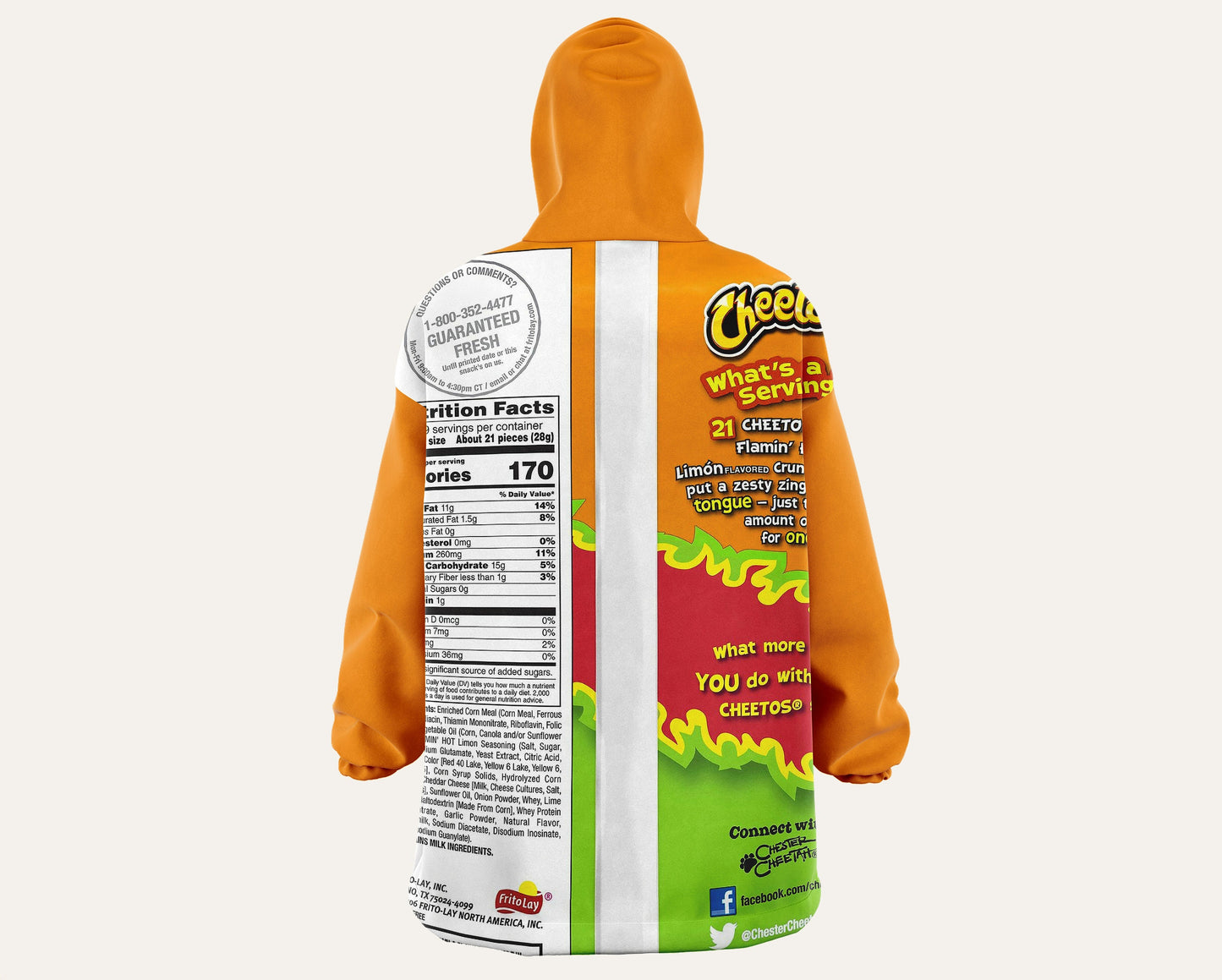 OVERSIZED BLANKET HOODIE Cheetos Bag / Plush Sherpa Giant Hooded Sweatshirt / Warm, Cozy & Comfy Blanket Hoodie / Custom Blanket Hoodie