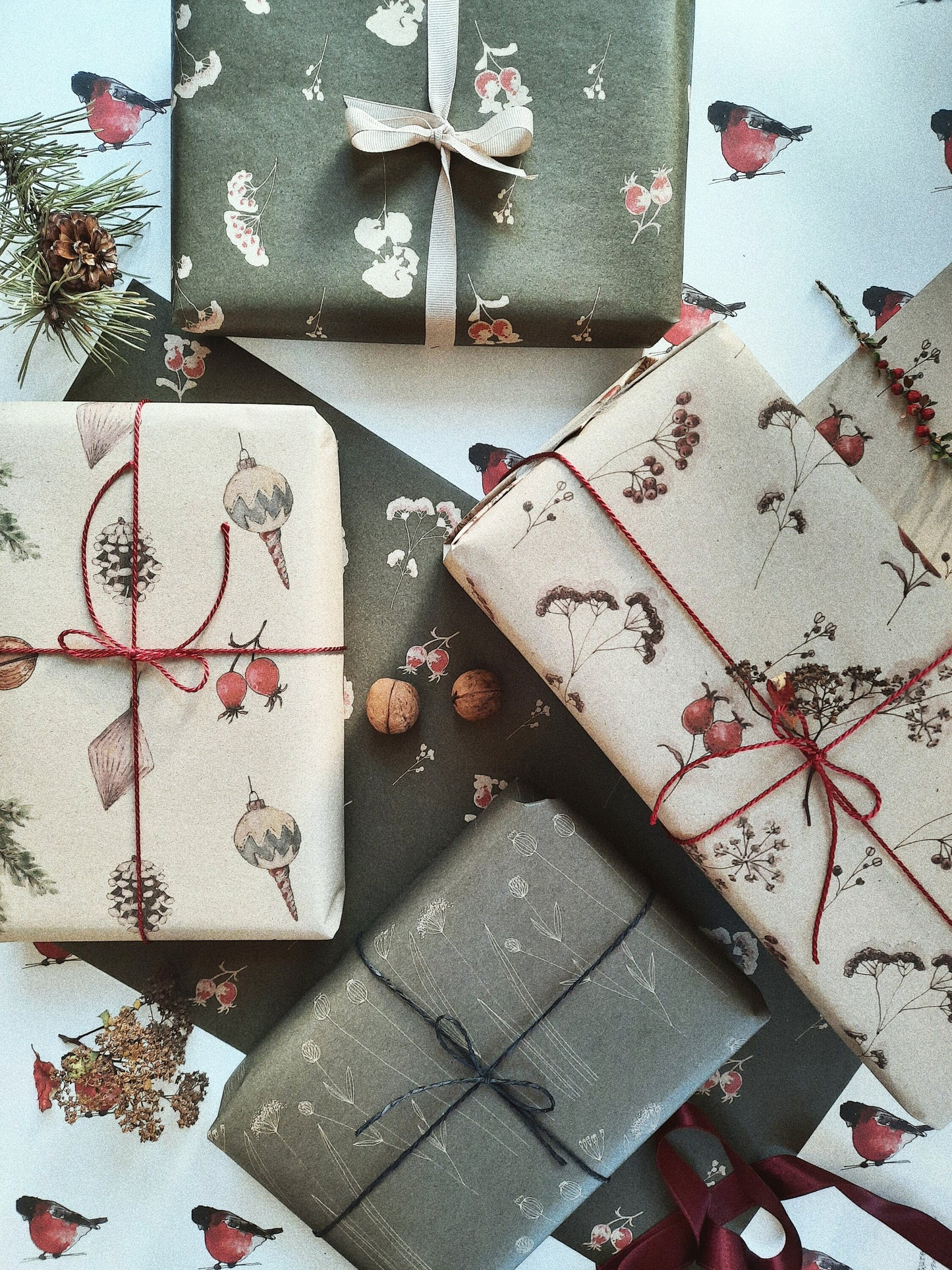 Graphical Wrapping paper,Gift Wrap, Rustic Wrapping, Floral Gift Warp, Wrapping paper, gift paper, floral wrapping paper, recycled wrapping