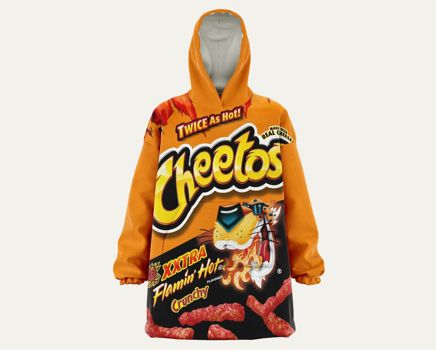 OVERSIZED BLANKET HOODIE Cheetos Bag / Plush Sherpa Giant Hooded Sweatshirt / Warm, Cozy & Comfy Blanket Hoodie / Custom Blanket Hoodie
