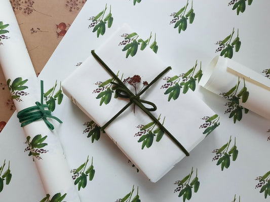 Wrapping paper,Gift Wrap, Rustic Wrap, Watercolour Gift Warp, Wrapping paper, gift paper, green leaves wrap paper, watercolour wrapping