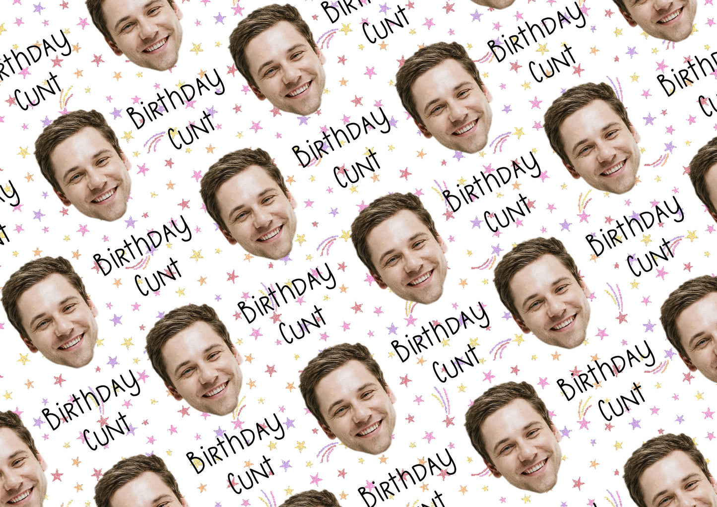 Personalised A3 Birthday Wrapping Paper, Birthday Cunt, Profanity Paper, Custom Gift Wrap, Customised Swearing Wrapping Paper.