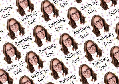 Personalised A3 Birthday Wrapping Paper, Birthday Wanker, Profanity Paper, Custom Gift Wrap, Customised Swearing Wrapping Paper.
