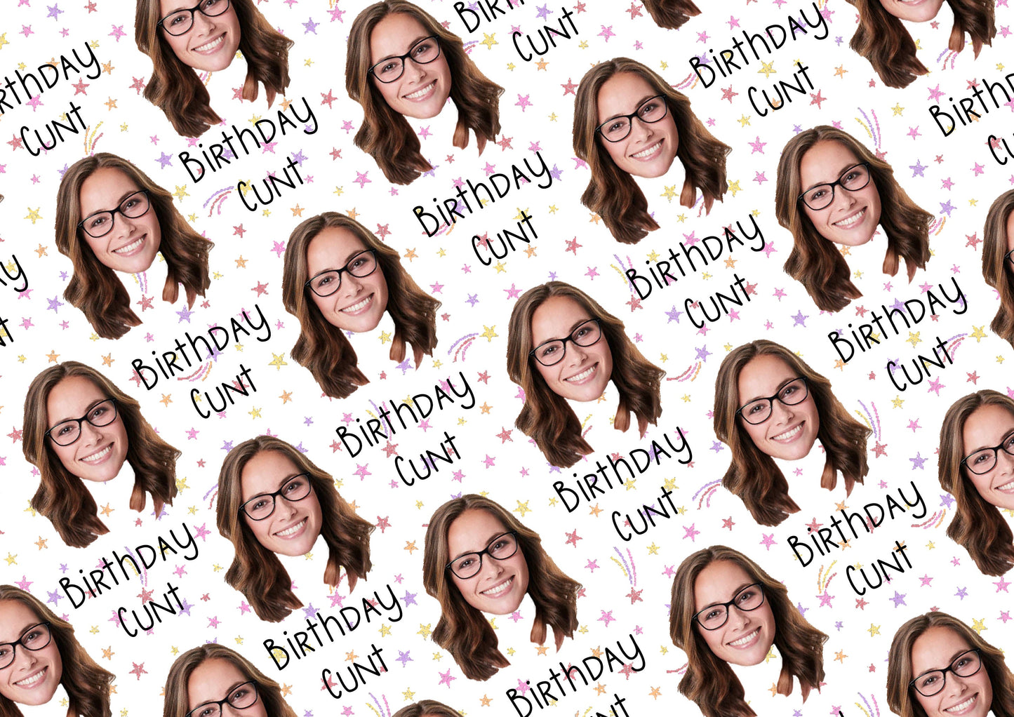 Personalised A3 Birthday Wrapping Paper, Birthday Cunt, Profanity Paper, Custom Gift Wrap, Customised Swearing Wrapping Paper.