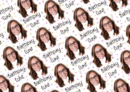 Personalised A3 Birthday Wrapping Paper, Birthday Cunt, Profanity Paper, Custom Gift Wrap, Customised Swearing Wrapping Paper.