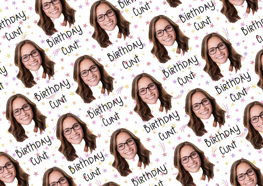 Personalised A3 Birthday Wrapping Paper, Birthday Cunt, Profanity Paper, Custom Gift Wrap, Customised Swearing Wrapping Paper.