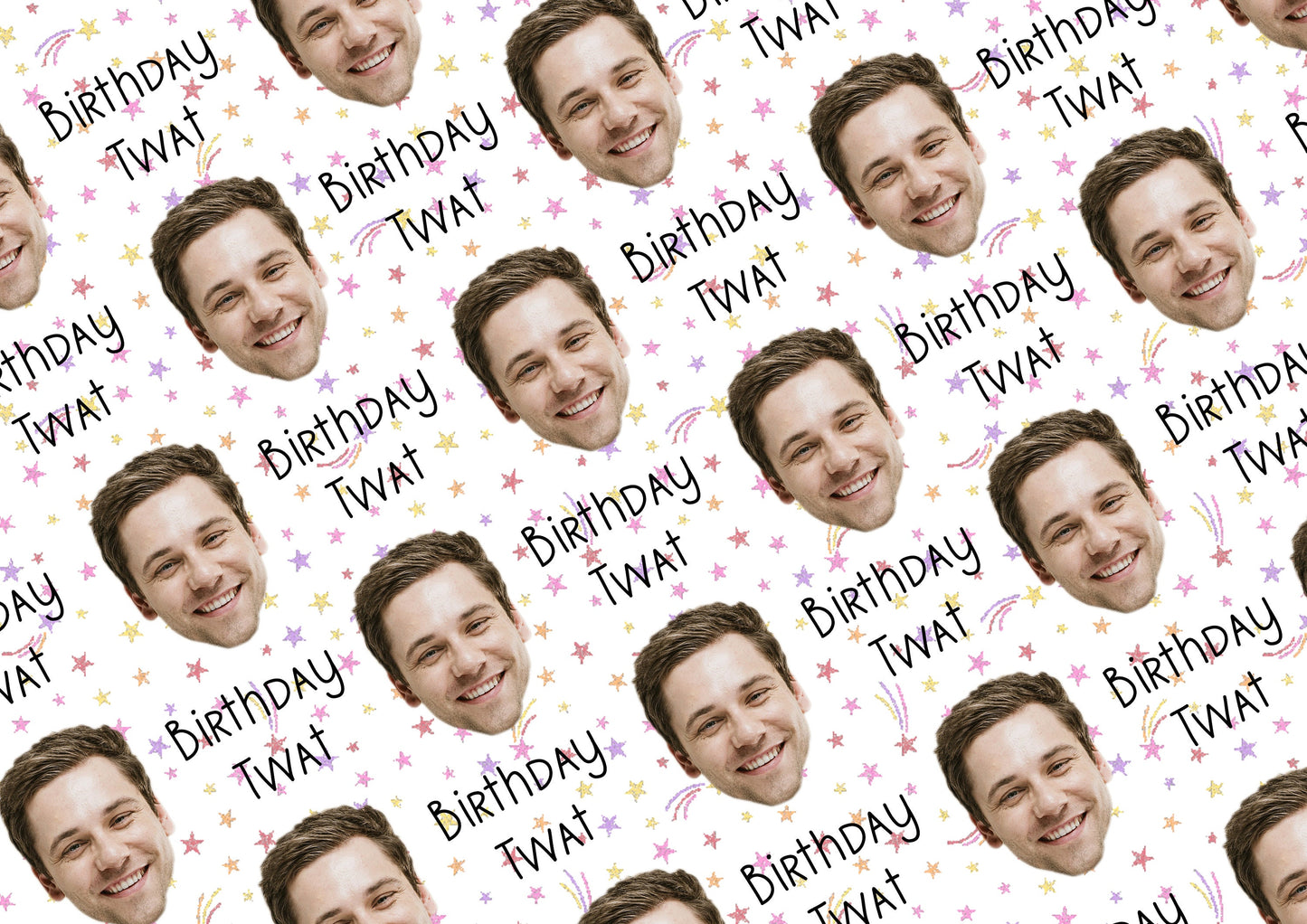 Personalised A3 Birthday Wrapping Paper, Birthday Wanker, Profanity Paper, Custom Gift Wrap, Customised Swearing Wrapping Paper.