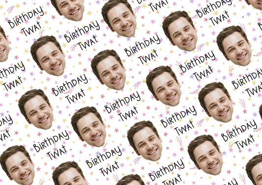 Personalised A3 Birthday Wrapping Paper, Birthday Twat, Profanity Paper, Custom Gift Wrap, Customised Swearing Wrapping Paper.