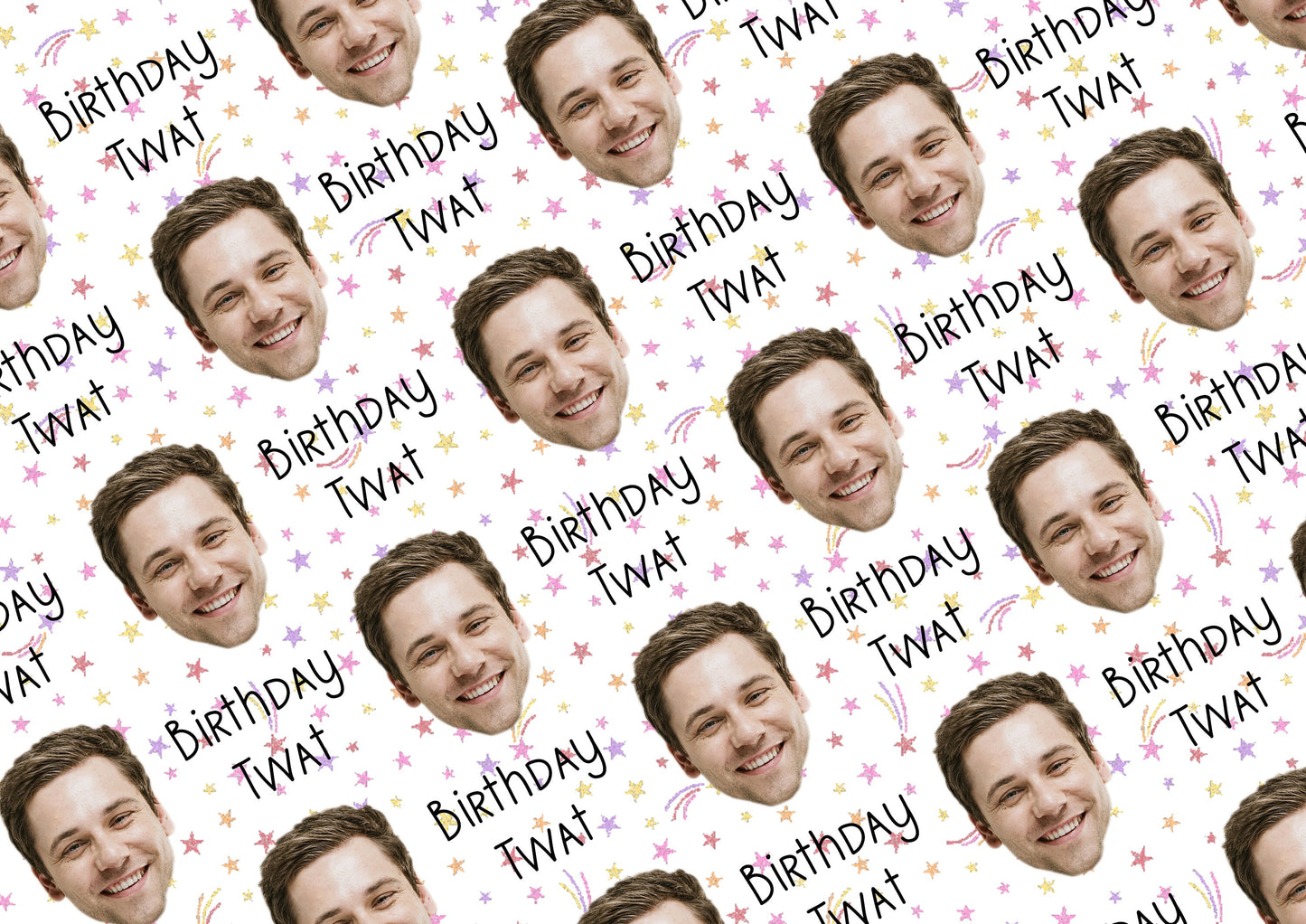 Personalised A3 Birthday Wrapping Paper, Birthday Cunt, Profanity Paper, Custom Gift Wrap, Customised Swearing Wrapping Paper.