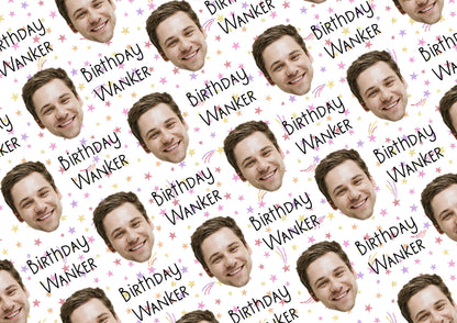 Personalised A3 Birthday Wrapping Paper, Birthday Wanker, Profanity Paper, Custom Gift Wrap, Customised Swearing Wrapping Paper.