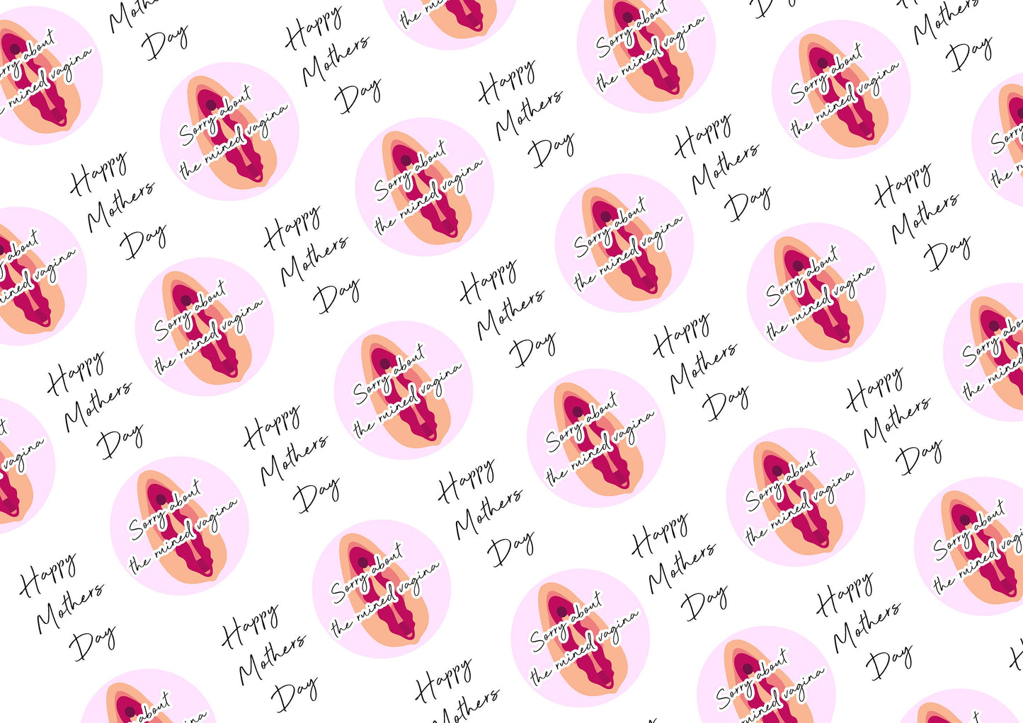 Personalised A3 Birthday Wrapping Paper, Mothers Days, Ruined Vagina, Profanity Paper, Custom Gift Wrap, Customised Swearing Wrapping Paper.