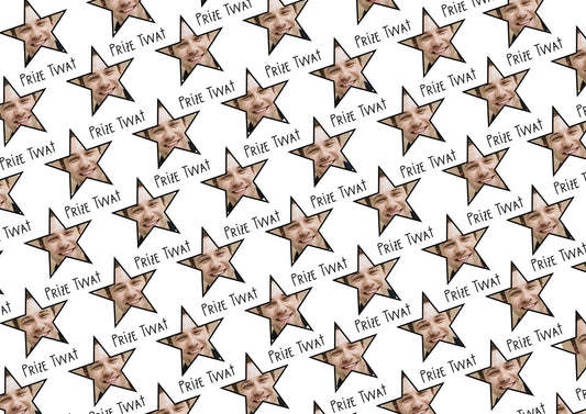 Personalised A3 Birthday Wrapping Paper, Prize Twat, Profanity Paper, Custom Gift Wrap, Customised Swearing Wrapping Paper, 18+, Birthday