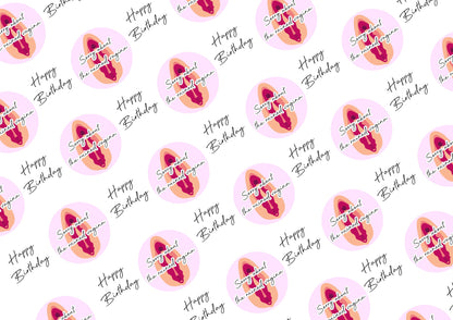 Personalised A3 Birthday Wrapping Paper, Mothers Days, Ruined Vagina, Profanity Paper, Custom Gift Wrap, Customised Swearing Wrapping Paper.