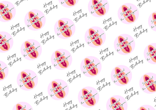 Personalised A3 Birthday Wrapping Paper, Mothers Days, Ruined Vagina, Profanity Paper, Custom Gift Wrap, Customised Swearing Wrapping Paper.