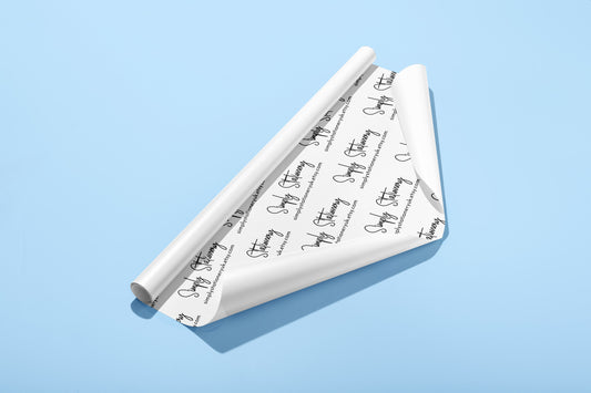 Custom order for Rebecca McDonald, 75 x A2 sheets of wrapping paper, 25 of each design already supplied.