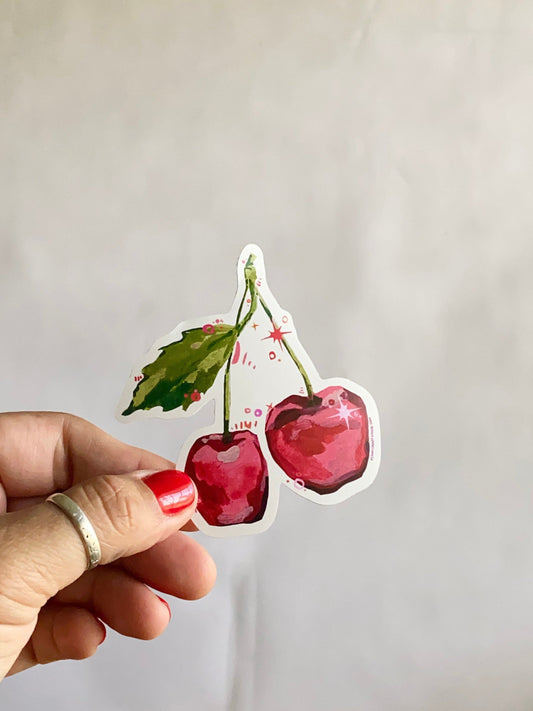 Cherry | 3" Vinyl Sticker Decal | Waterproof  Weatherproof | Cherries Cherry Fruit Summer