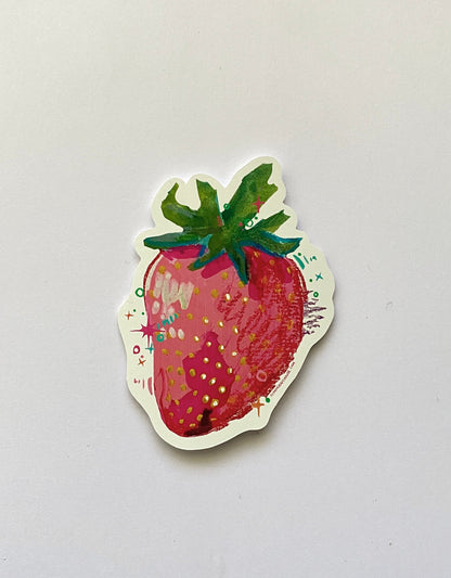 Strawberry | 3" Vinyl Sticker Decal | Waterproof  Weatherproof | Strawberry Berry Fruit Summer