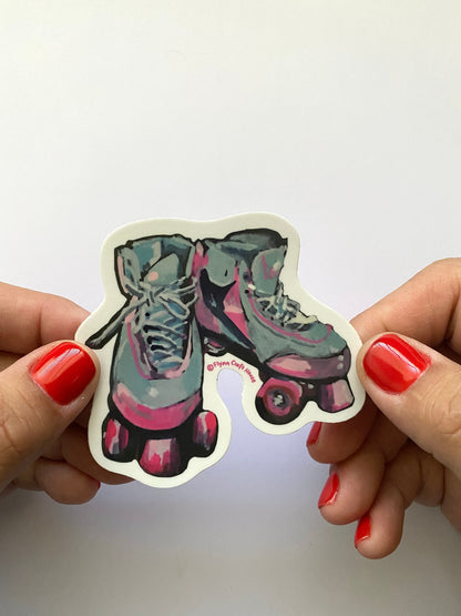 Roller Skates | 3" Glossy Vinyl Sticker Decal | Waterproof  Weatherproof | Skates Rollerskates Derby