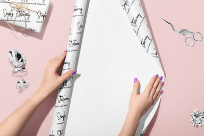 Custom order for Rebecca McDonald, 75 x A2 sheets of wrapping paper, 25 of each design already supplied.