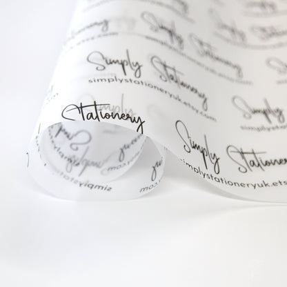 Personalised Vellum Paper, Packing Paper, Branded Packaging Premium Vellum, Your Logo Paper 112gsm, Small Business, Tissue paper, Recyclable