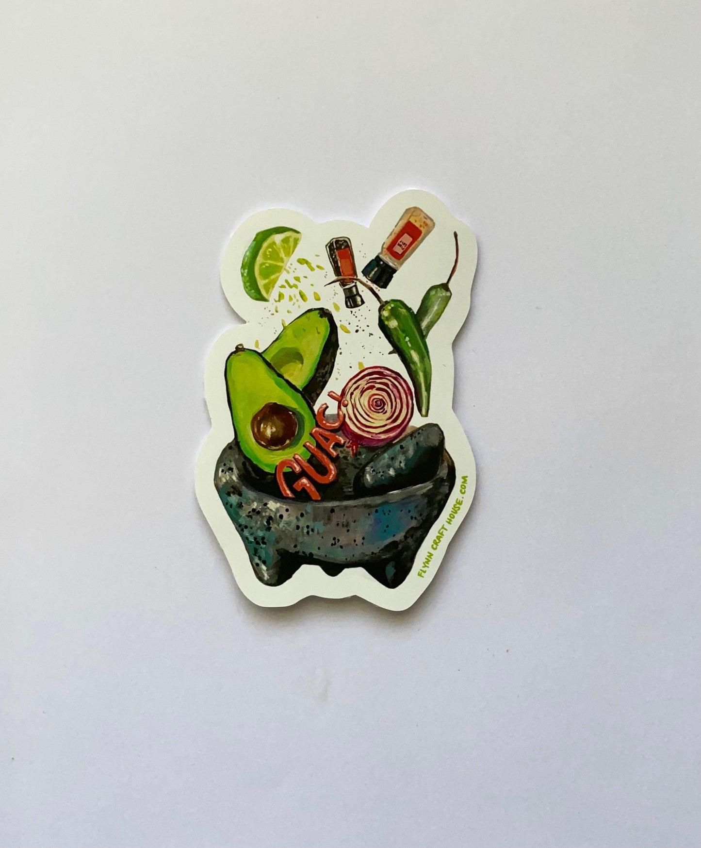 Guacamole | 4" Vinyl Sticker Decal | Waterproof  Weatherproof | Mexican Food Guac Avocado