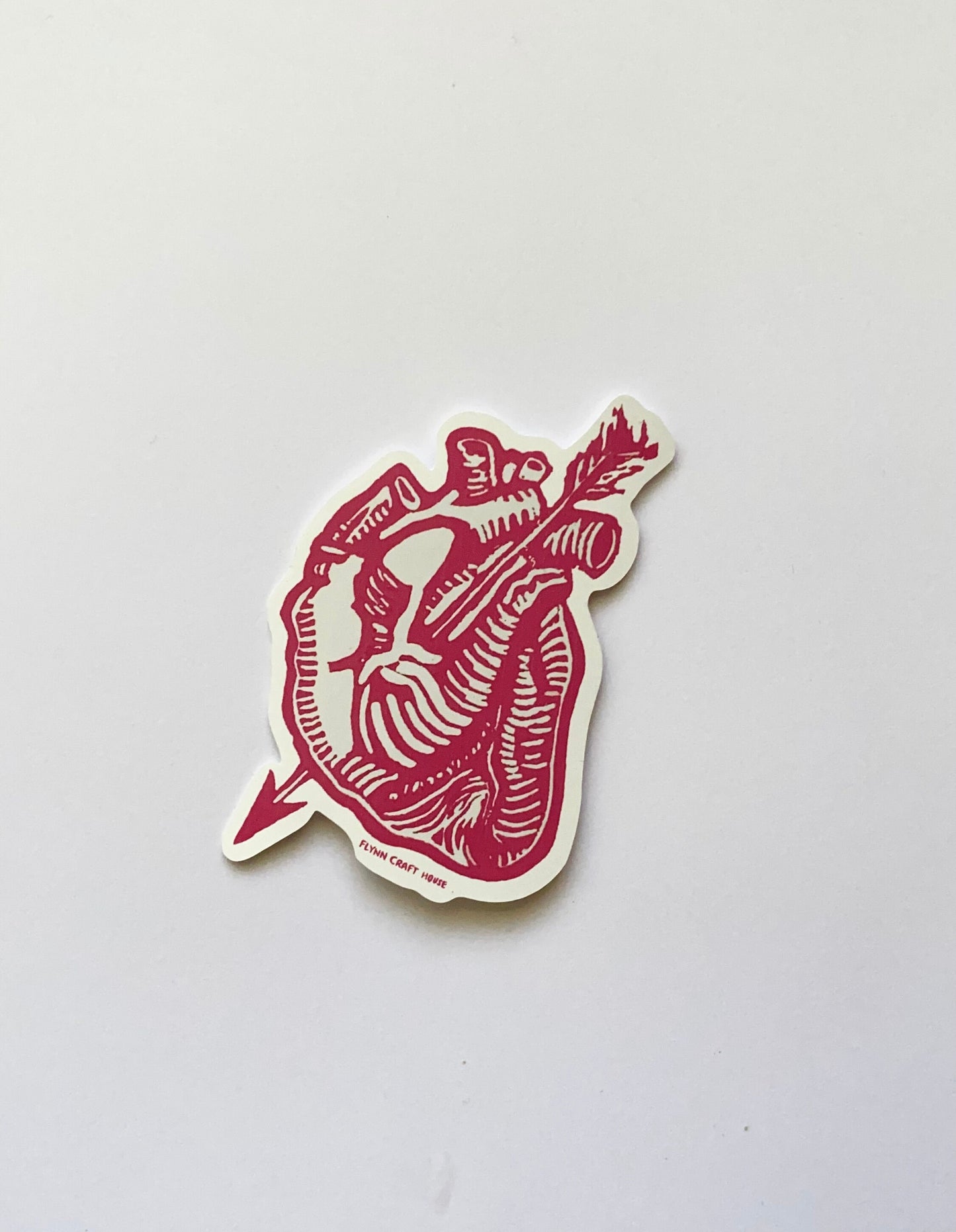 El Corazon | 3" Glossy Vinyl Sticker Decal | Waterproof  Weatherproof | Latinx Heart Love Loteria Blockprint