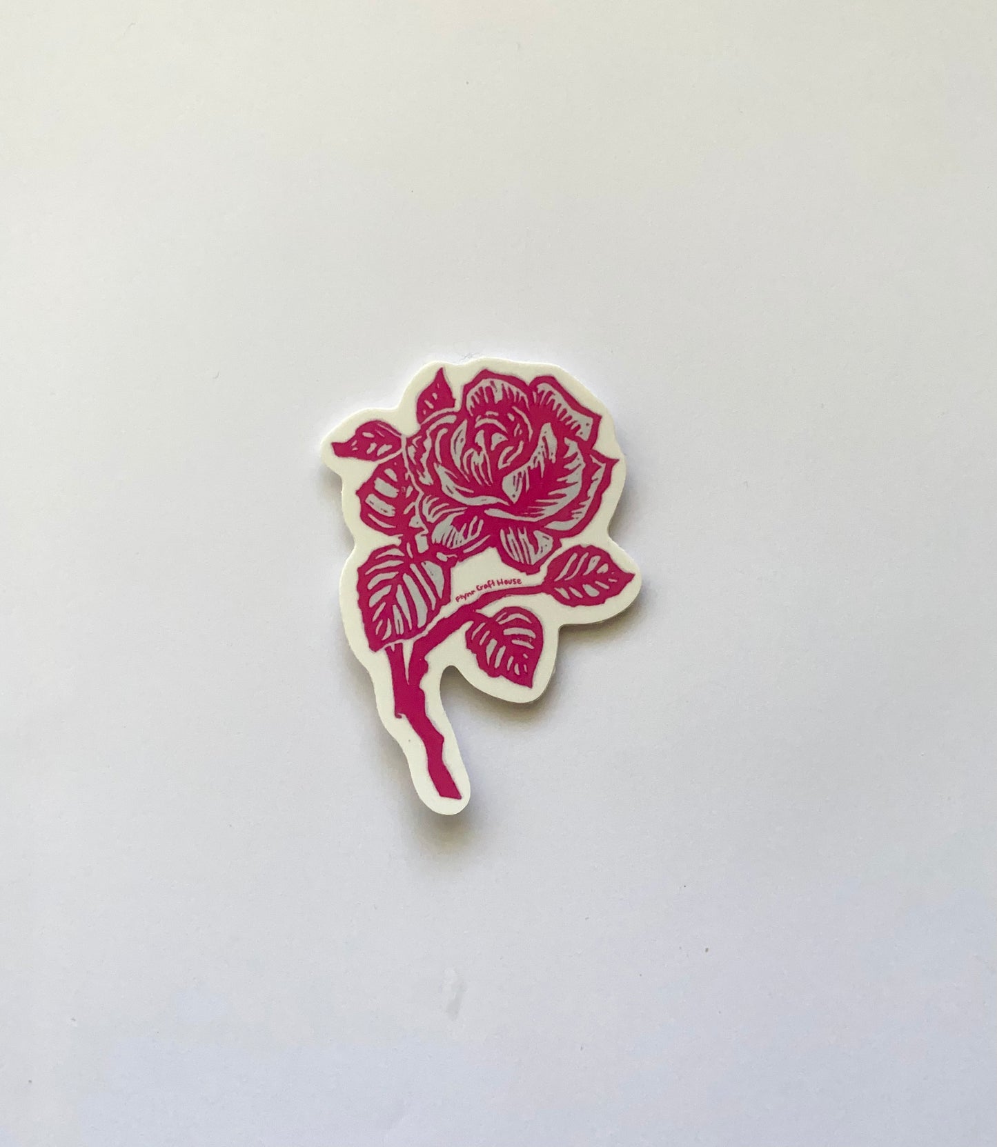 La Rosa | 3" Glossy Vinyl Sticker Decal | Waterproof  Weatherproof | Latinx Rose Loteria Blockprint