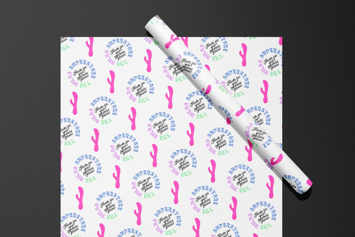 Personalised Wrapping Paper, Custom Gift Wrap, Customised, Birthday Party, Adult, Hen Party, Christmas, Gift, Wedding, Dildo, Funny