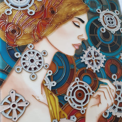 Stained glass panel Woman Mothers day gift Aesthetic room decor