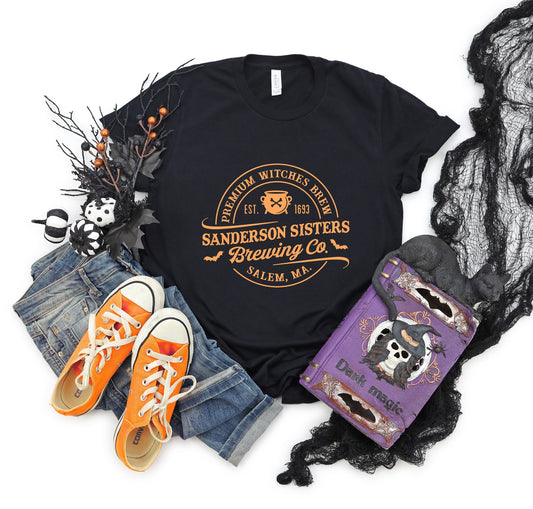Hocus Pocus Shirt,Sanderson Sisters Witches Brewing Co Shirt, Halloween Party Shirt, Holiday Gift, Womens Halloween Shirt,Halloween Party