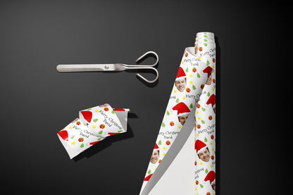 Personalised Christmas Wrapping Paper, Custom Gift Wrap, Customised Paper, Your Details, Holiday, Packing Paper, Christmas, Santa Hat, xmas