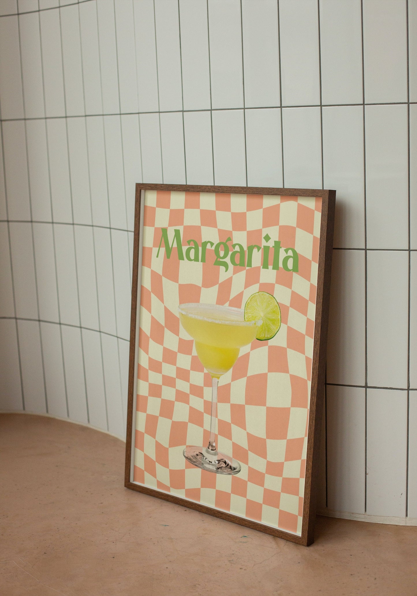 Colourful Margarita Cocktail Print - Retro, 70s Aesthetic, Bright Pastels, On Trend Fashion Prints, Bar Poster, Kitchen Prints, Funky Print