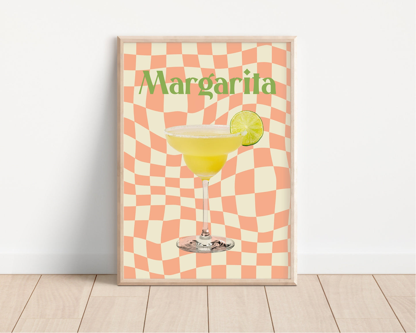 Colourful Margarita Cocktail Print - Retro, 70s Aesthetic, Bright Pastels, On Trend Fashion Prints, Bar Poster, Kitchen Prints, Funky Print