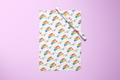 Personalised Birthday Gift Wrap, Wrapping Paper, Rainbow, You Name, Customised, Wedding, Party, Paper, Your Age, 18, 21, 30, 40, 50.