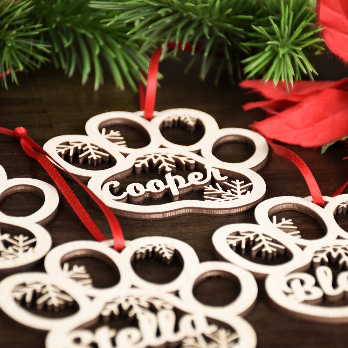 Personalized Pet Paw Ornament | Custom Dog Christmas Ornament | Cat 2025 Ornament | Dog Bone Holiday Decor