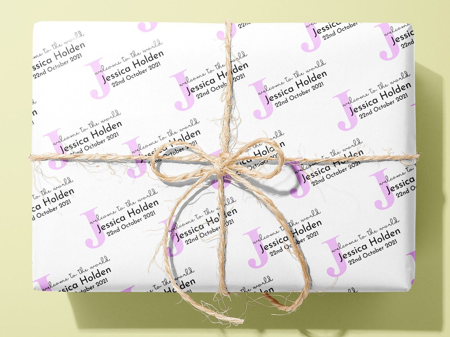 Personalised Newborn Wrapping Paper, Gift Wrap, Customised, New Born, New Baby, Baby Shower, Celebration, Girl, Pink, New Parents, Paper