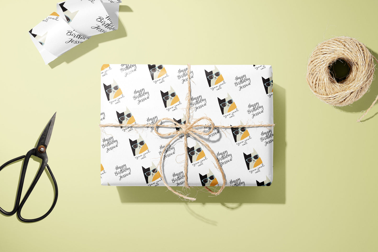 Personalised Christmas Gift Wrap, Wrapping Paper, Cats, Kittens, You Name, Customised, Your Picture, Wedding, Party, Paper, Birthday